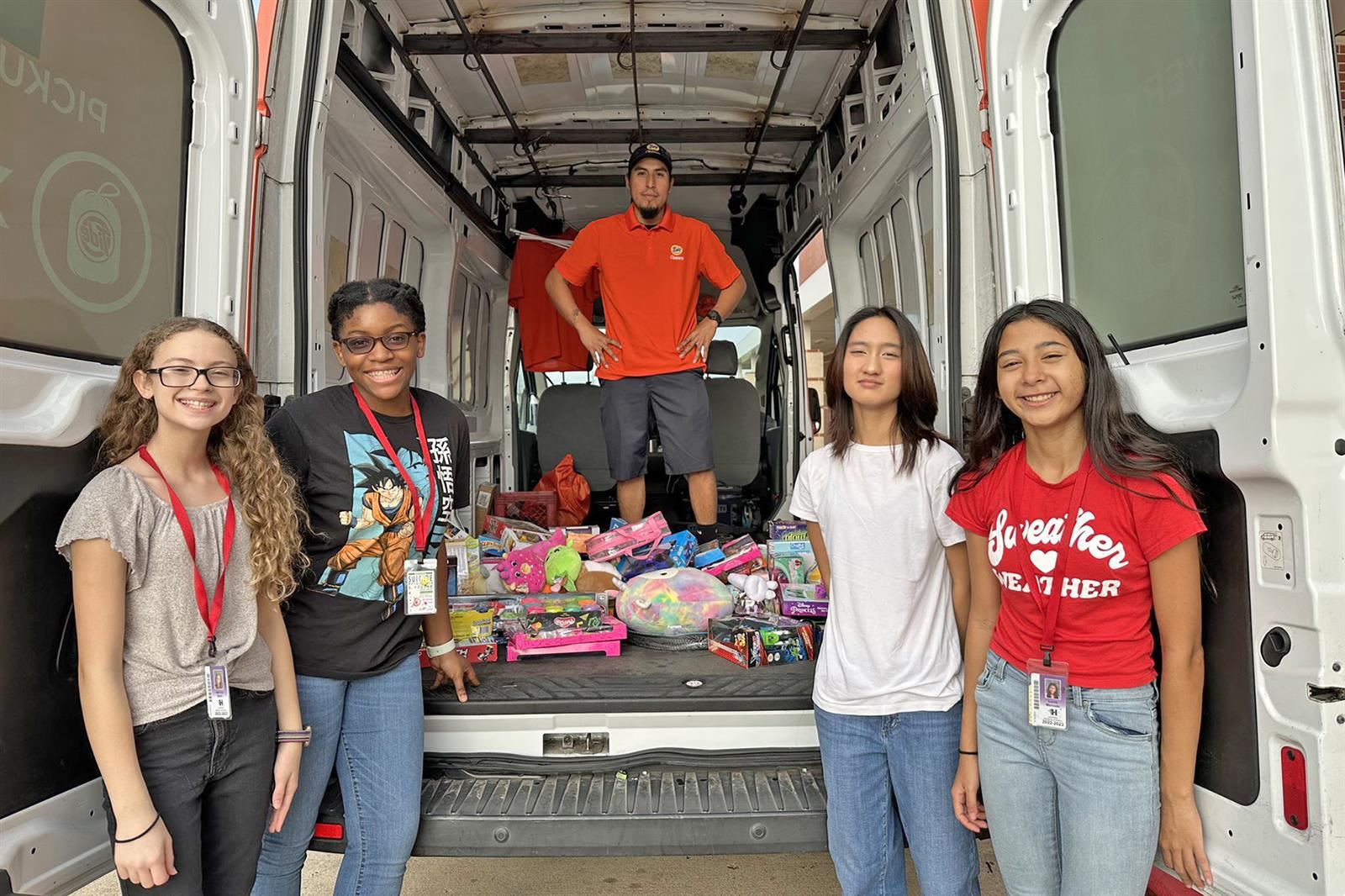 Hopper Middle School participates in CALI BEAR toy drive.
